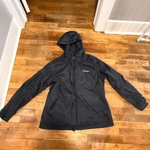 Columbia Black Hooded Rain Jacket